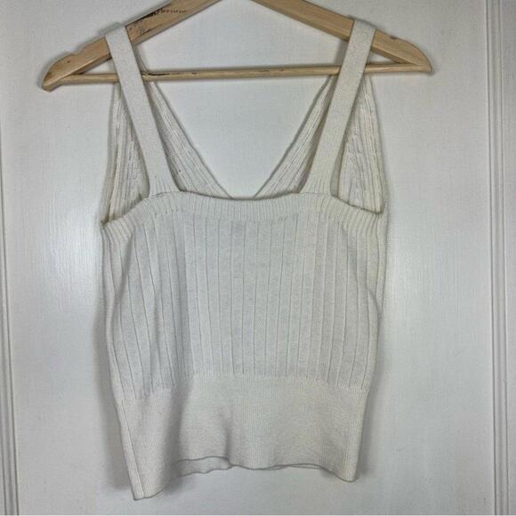 Aritzia Cream Ribbed Knit Tank Top - Picture 5 of 9